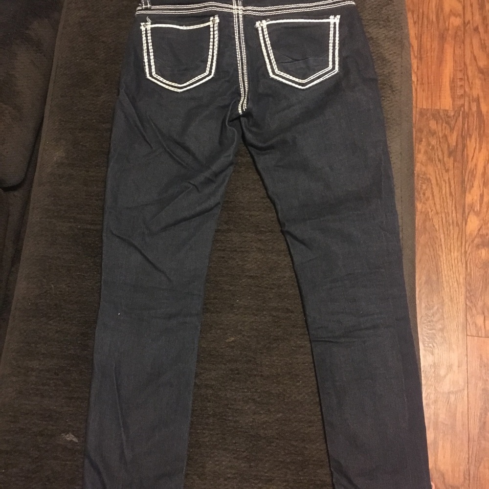 Dark wash skinny jeans